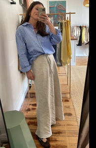 Plot Twist Maxi Skirt - Oat Linen
