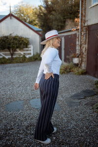 The Huntsman Tailored Pant - Navy Stripe