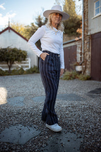 The Huntsman Tailored Pant - Navy Stripe