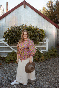 At Long Last Blouse - Raspberry Floral