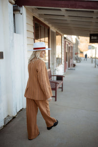 Get Off Your High Horse Blazer - Terracotta Stripe