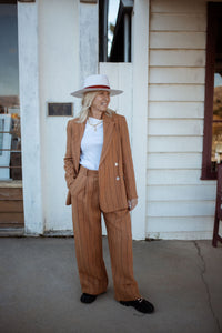 The Huntsman Tailored Pant - Terracotta Stripe