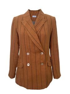 Get Off Your High Horse Blazer - Terracotta Stripe