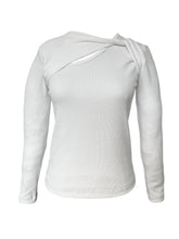 Load image into Gallery viewer, Knot So Fast Rib Knit Top - White
