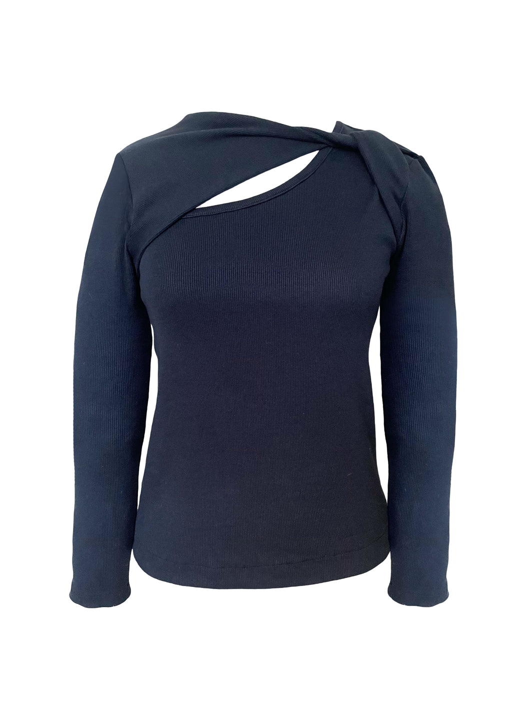 Knot So Fast Rib Knit Top - Navy